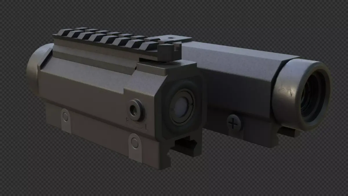 HK Hensoldt Universal Rifle Optic HKV ZF Low-poly 3D model