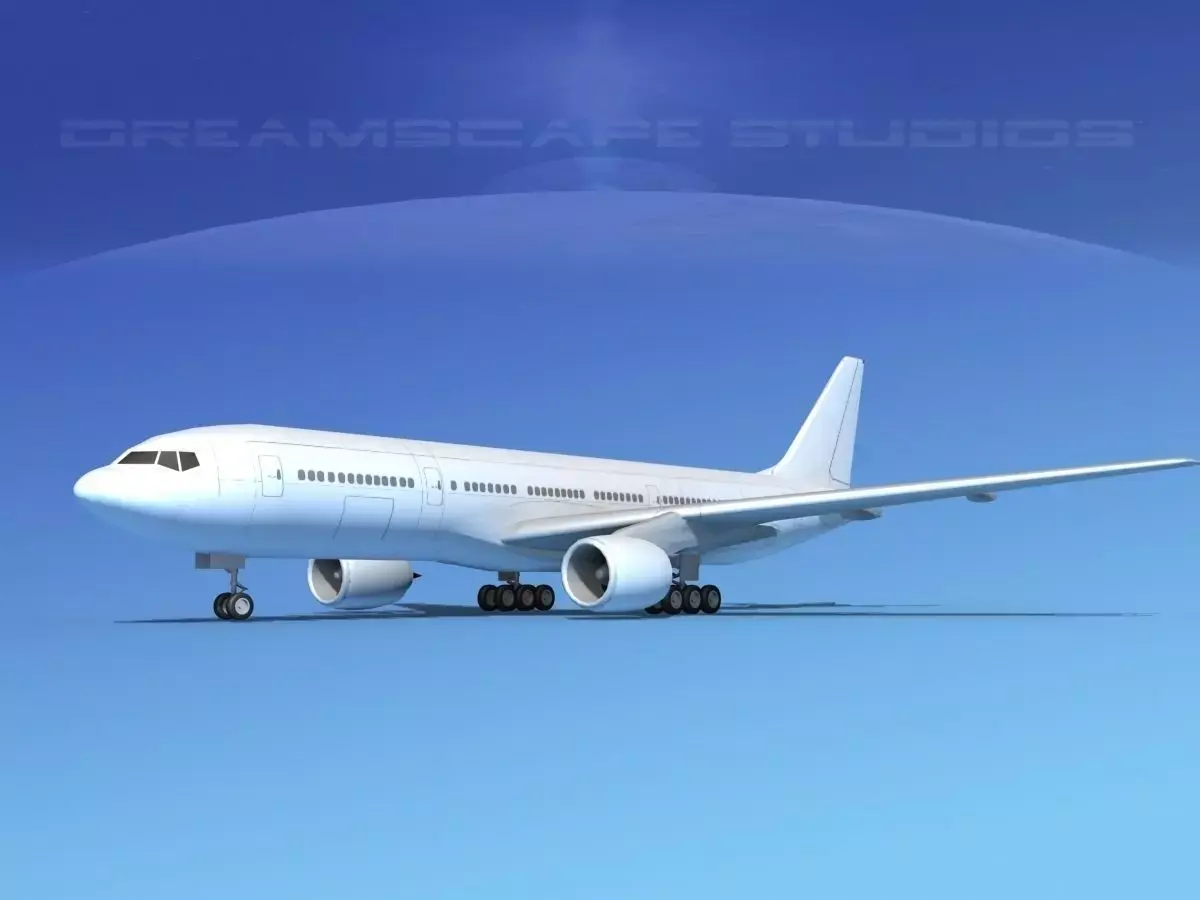 Boeing 777-200LR LP SS Low-poly 3D model