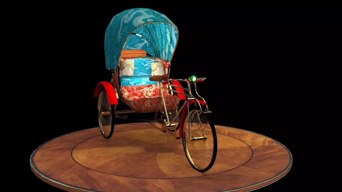 Chinese rickshaw   3D model 3