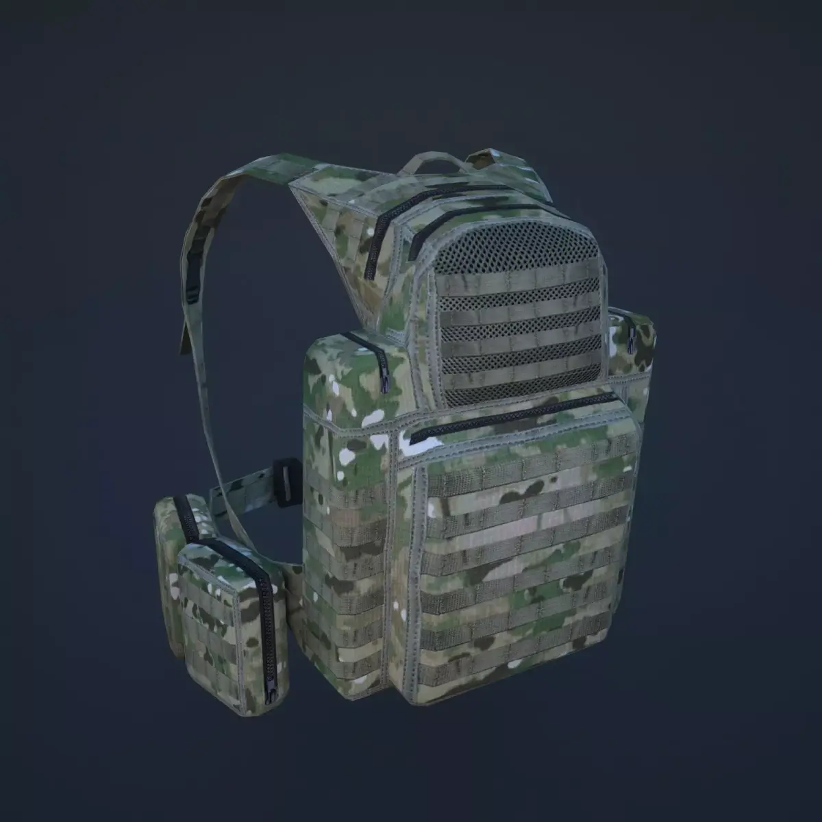 backpack multicam Low-poly 3D model