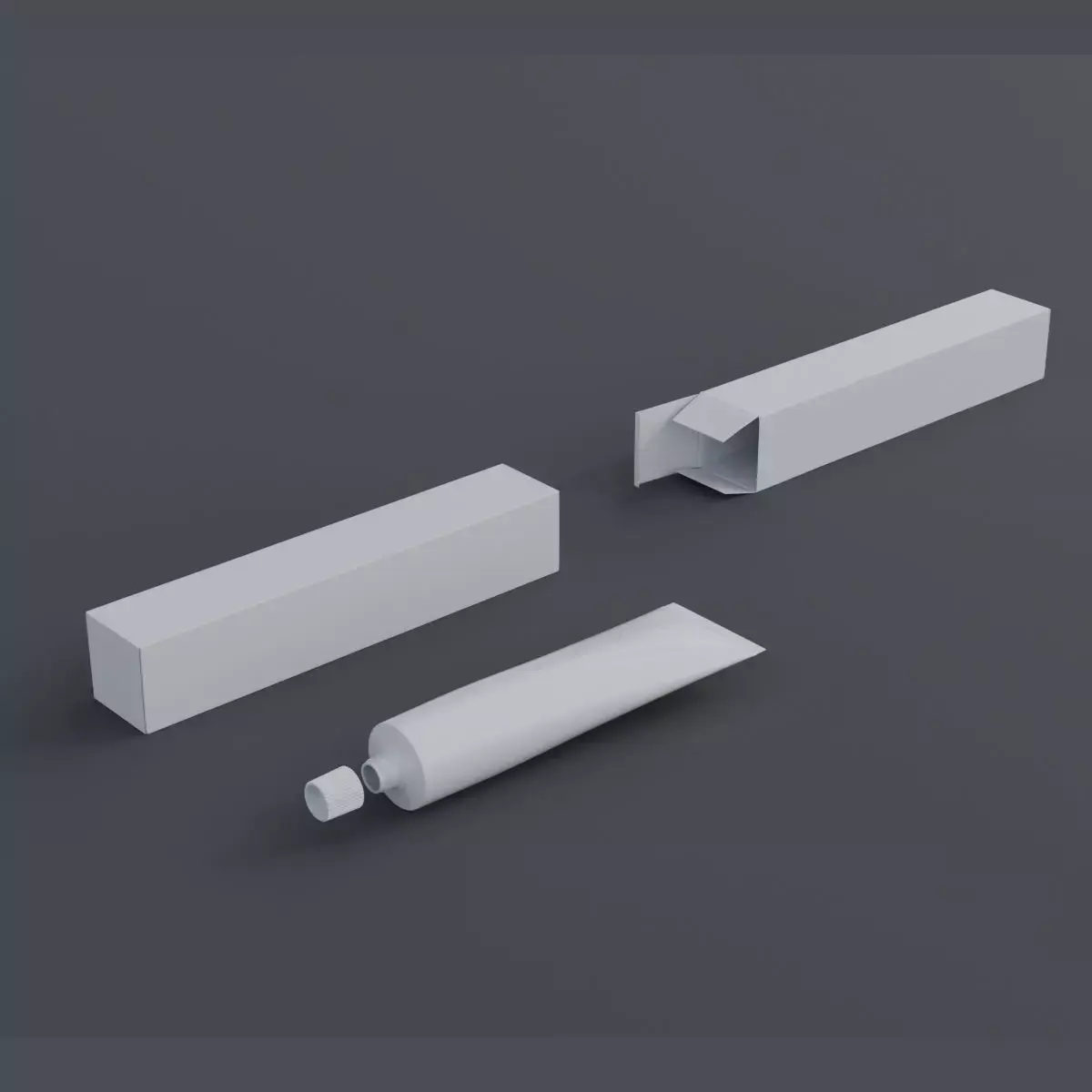 Toothpaste Laminate Tube and packaging box Low-poly 3D model