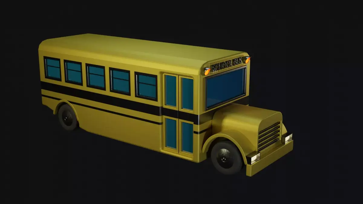 School Bus -  low poly Low-poly 3D model