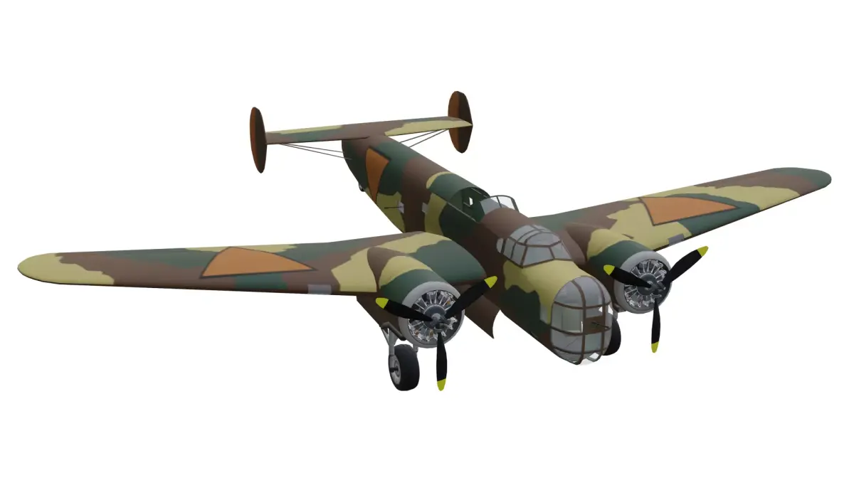 Fokker TV Bomber Low-poly 3D model