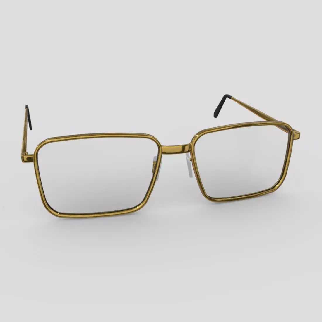 Glasses pair of gold eyeglasses Low-poly 3D model