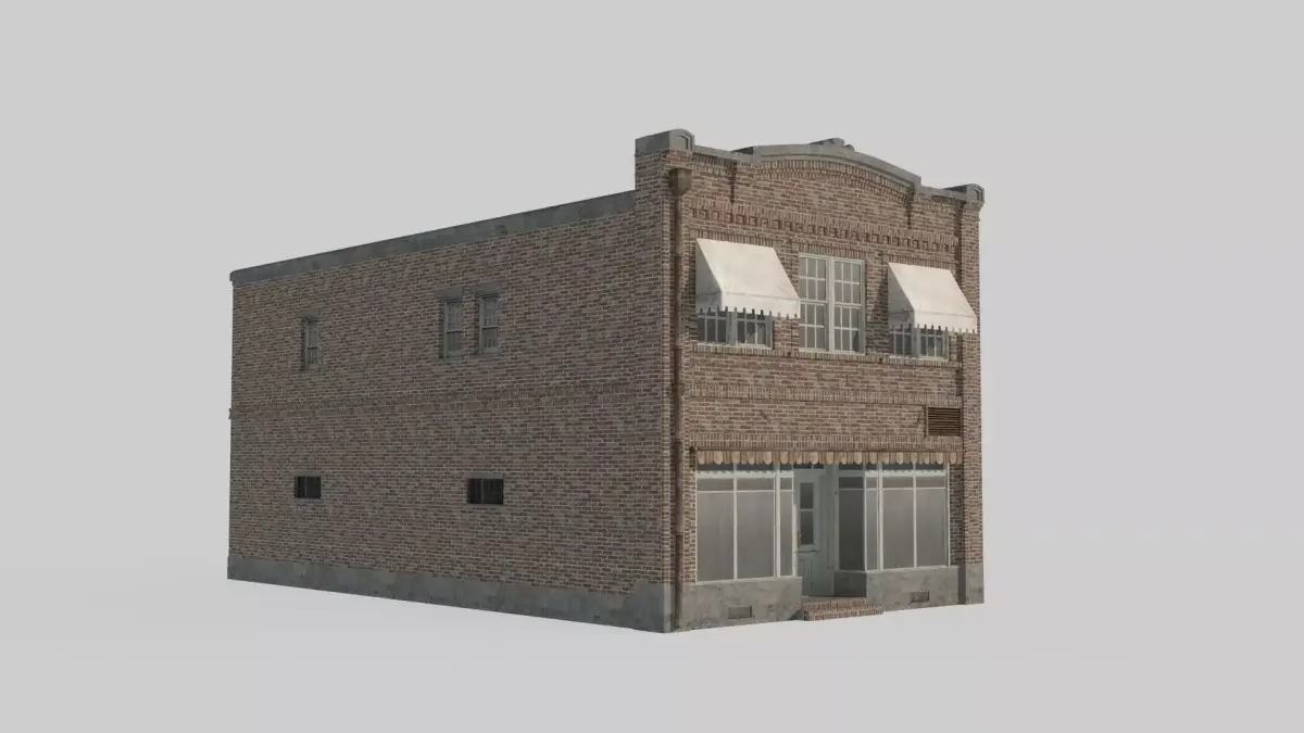 20th century architecture storefronts residences 3D model