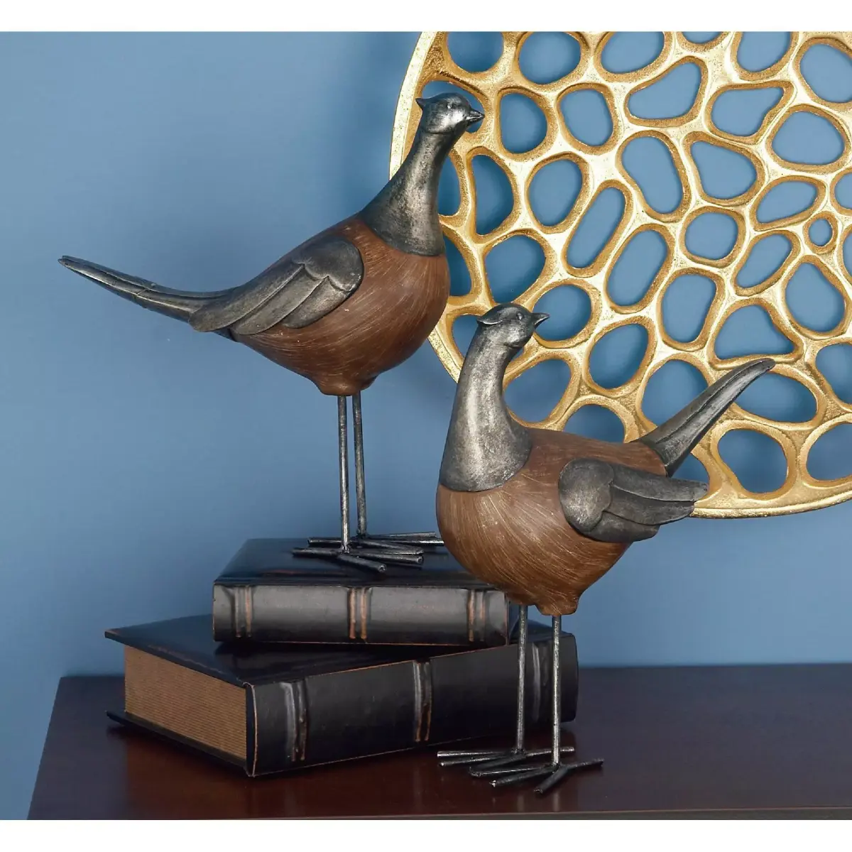 Doughty Polystone Metal Pheasant Figurine Set Low-poly 3D model