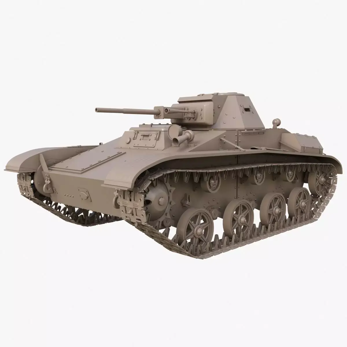 Tank T 60  Clay Mental Ray 3D model