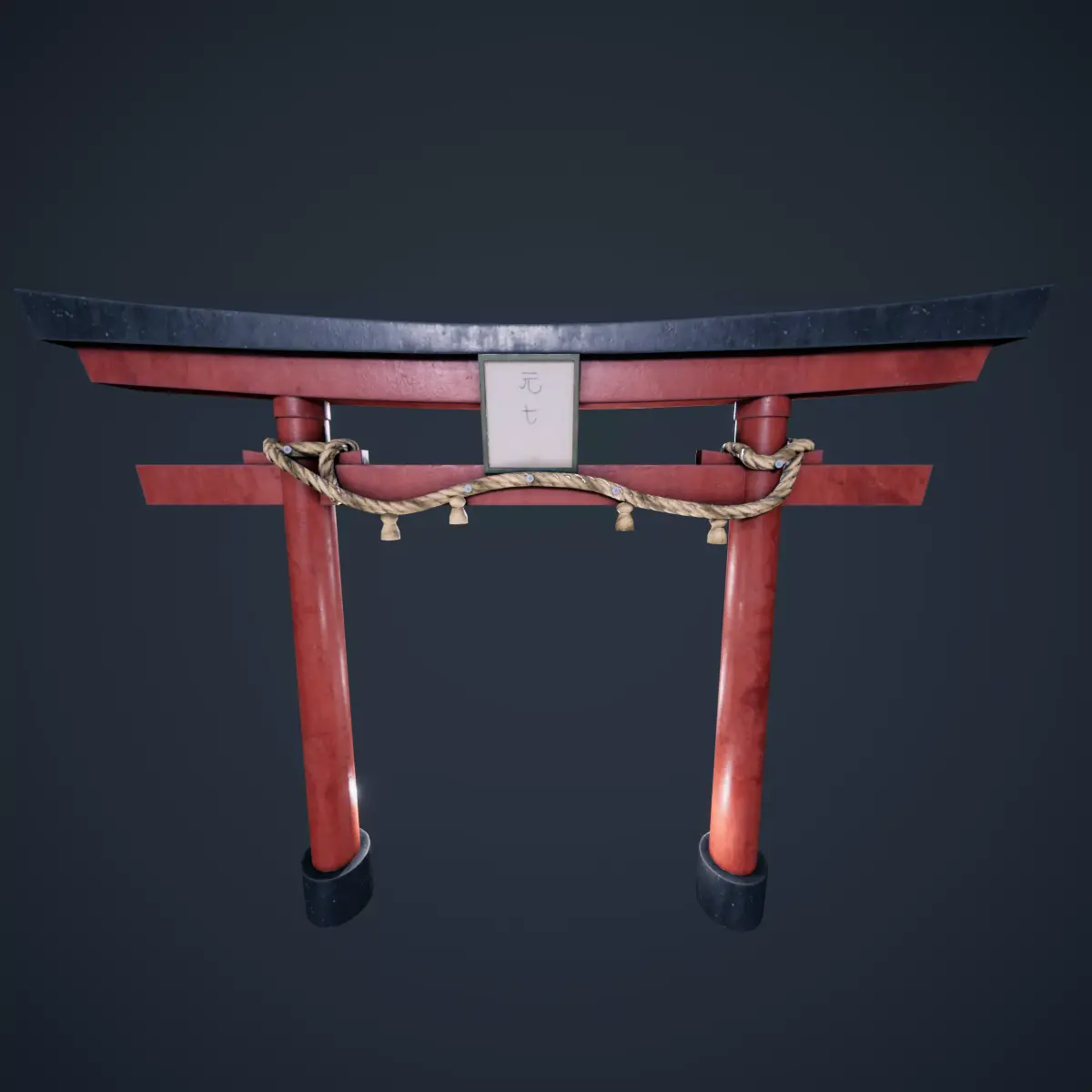 Japanese Gate Red Torii Low poly VR AR Low-poly 3D model