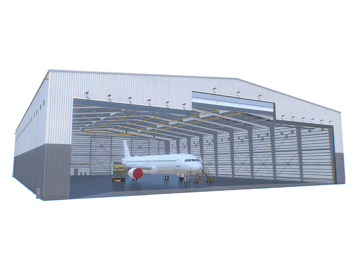Aircraft Maintenance Hangar Generic White A321 Low-poly 3D model