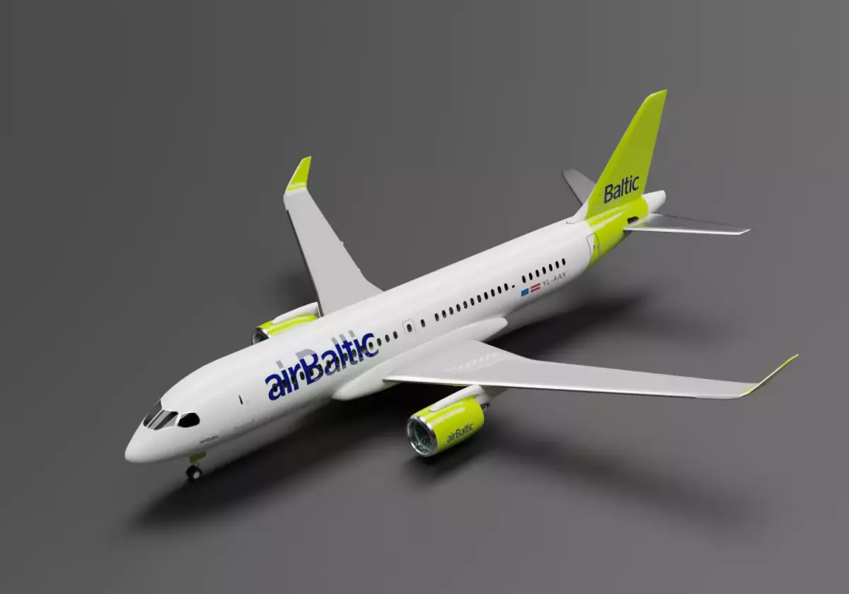 Airbus A220-300 Air Baltic Livery 3D model