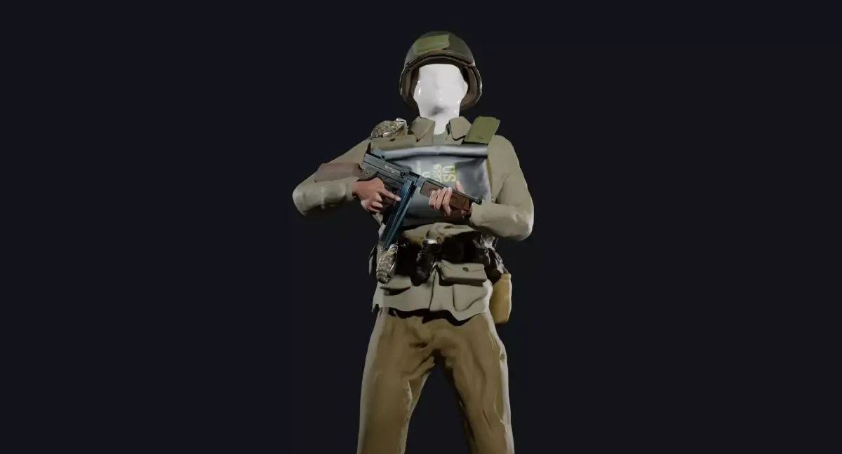 World War 2 US D-Day Infantry Low-poly 3D model