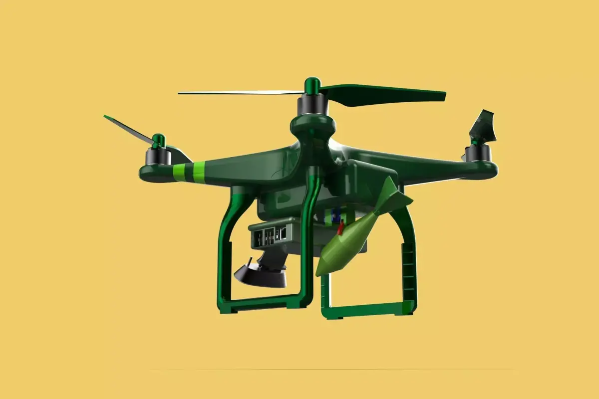 MILITARY UAV DRONE QUADCOPTER MISSILE TORPEDO AIR BOMB COMBAT 3D model