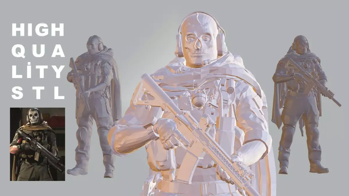 Simon Ghost Riley Statue Modern Warfare Call of duty warzone 3D model