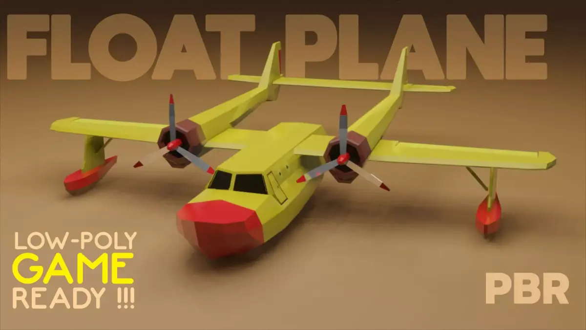 Float Plane - Low Poly - Game Ready - PBR - 3D MODEL  Low-poly 3D model