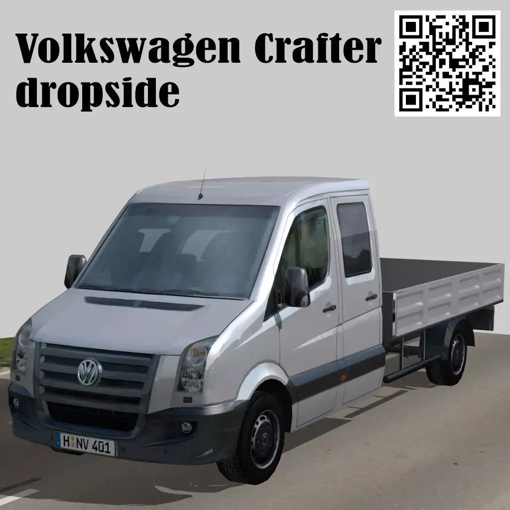 Volkswagen Crafter dropside Low-poly 3D model