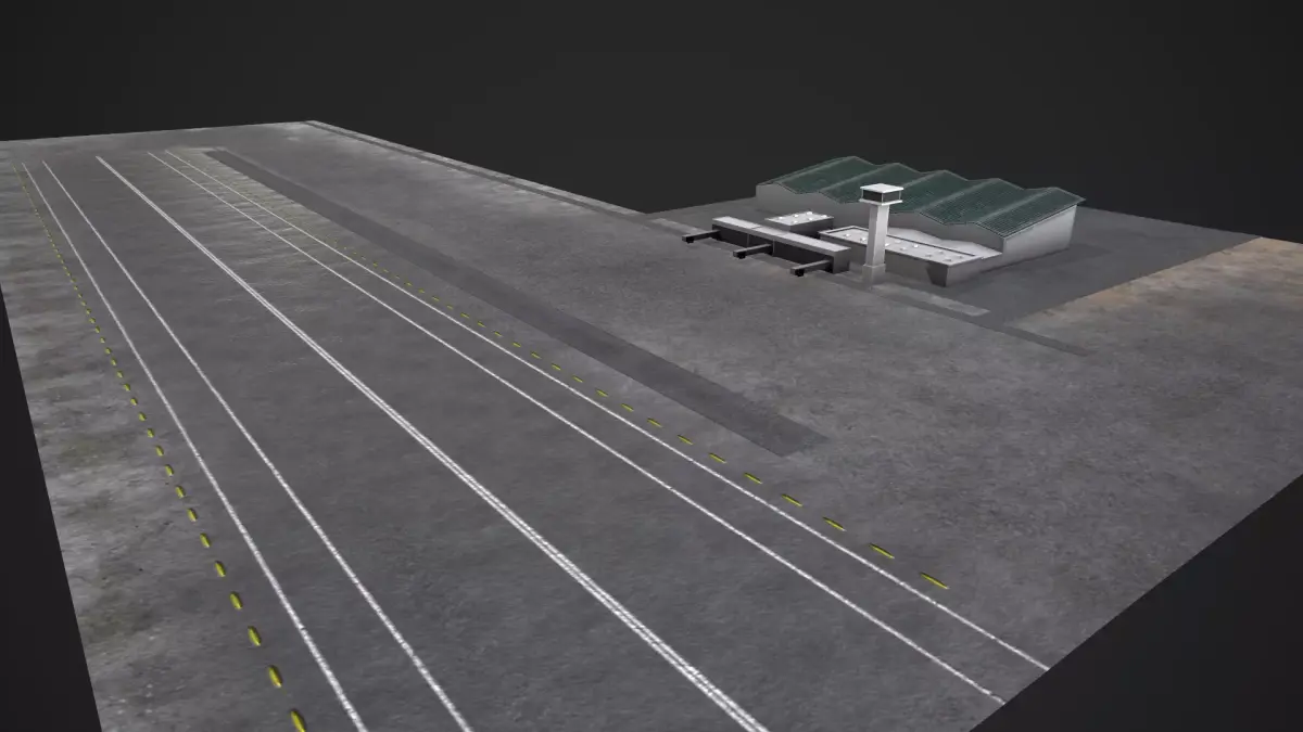 low poly airport  Low-poly 3D model