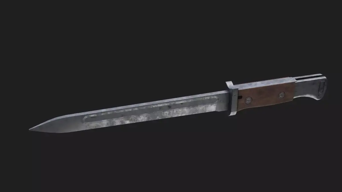 German bayonet Seitengewehr   S84 98 Low-poly 3D model