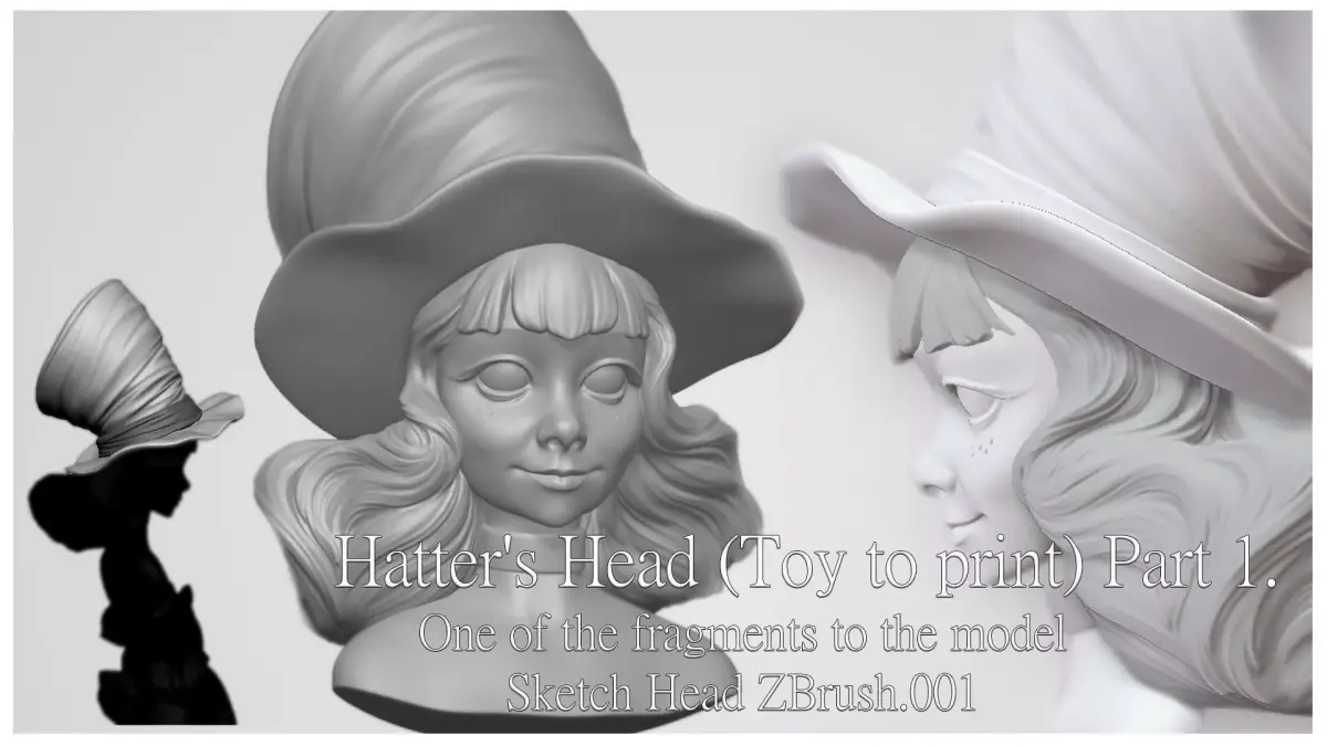 Hatters Head- Toy model to print Part 01 Free 3D print model Free 3D print model