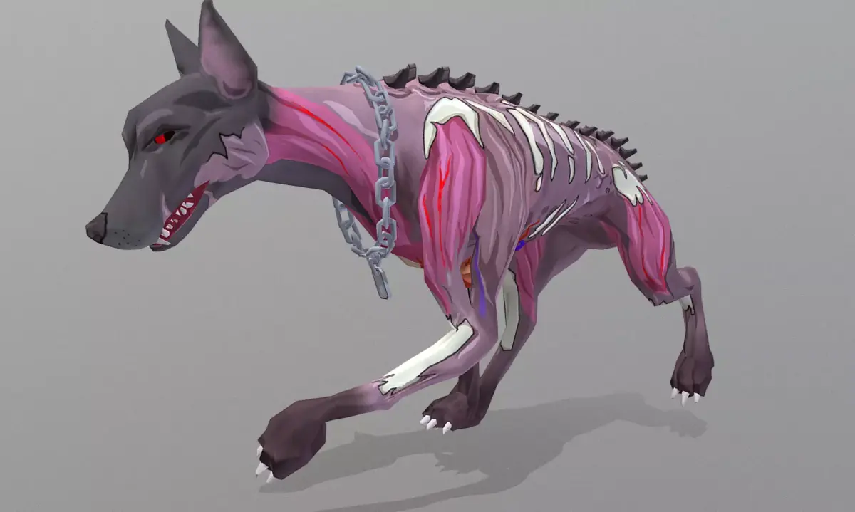 Hybrid Police Dog DoberMan Walk Cycle 3D model