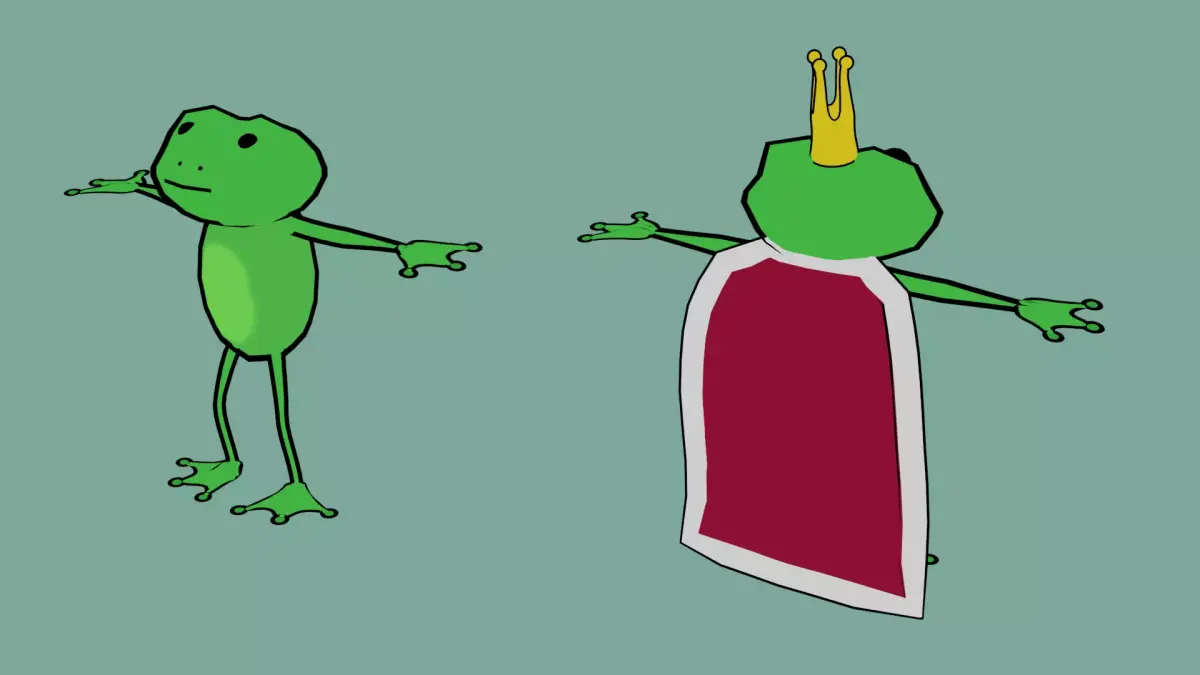 cartoon frog Low-poly 3D model