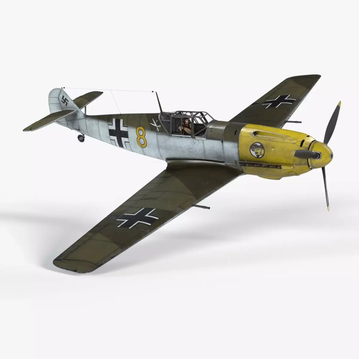 Messerschmitt BF109 German Fighter Airplane Desert V1 3D model