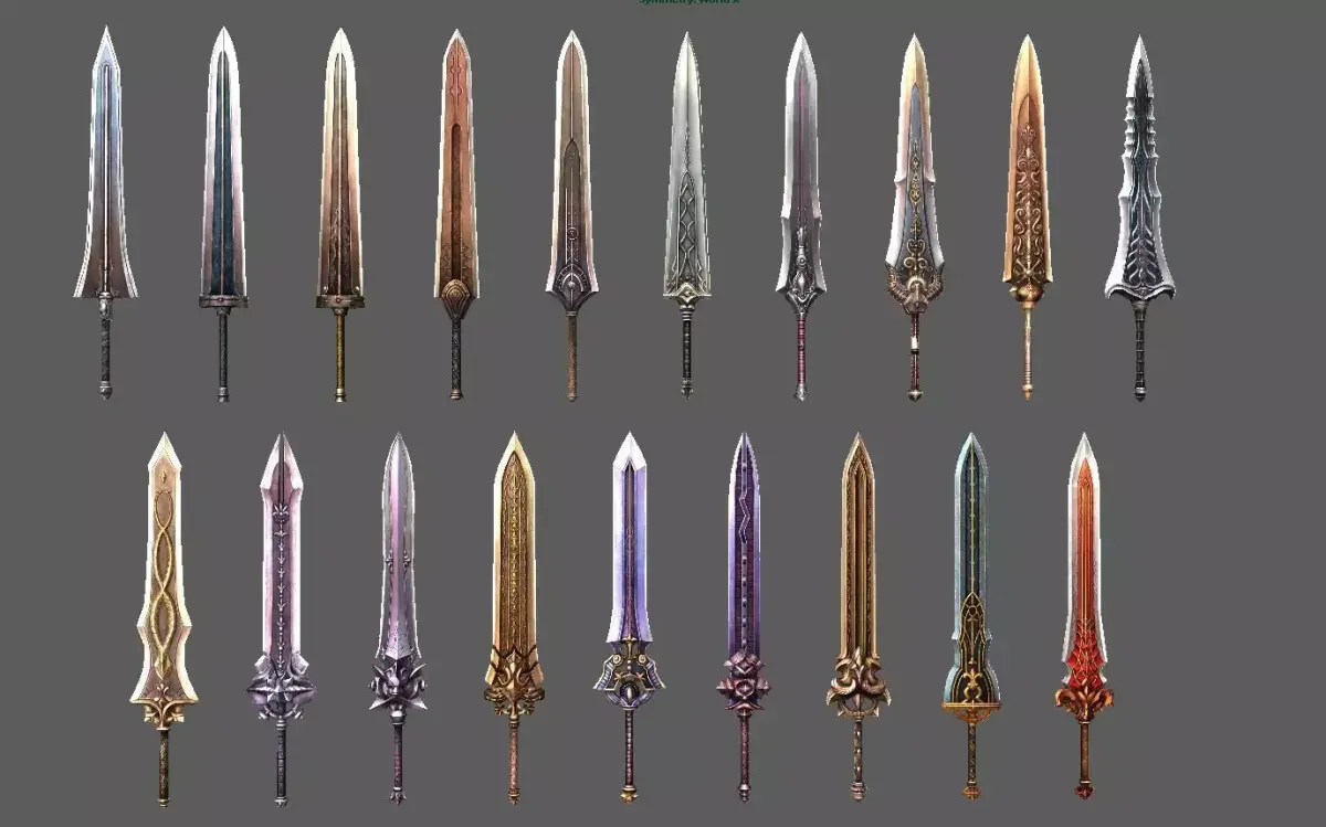 synthetic heavy sword Low-poly 3D model
