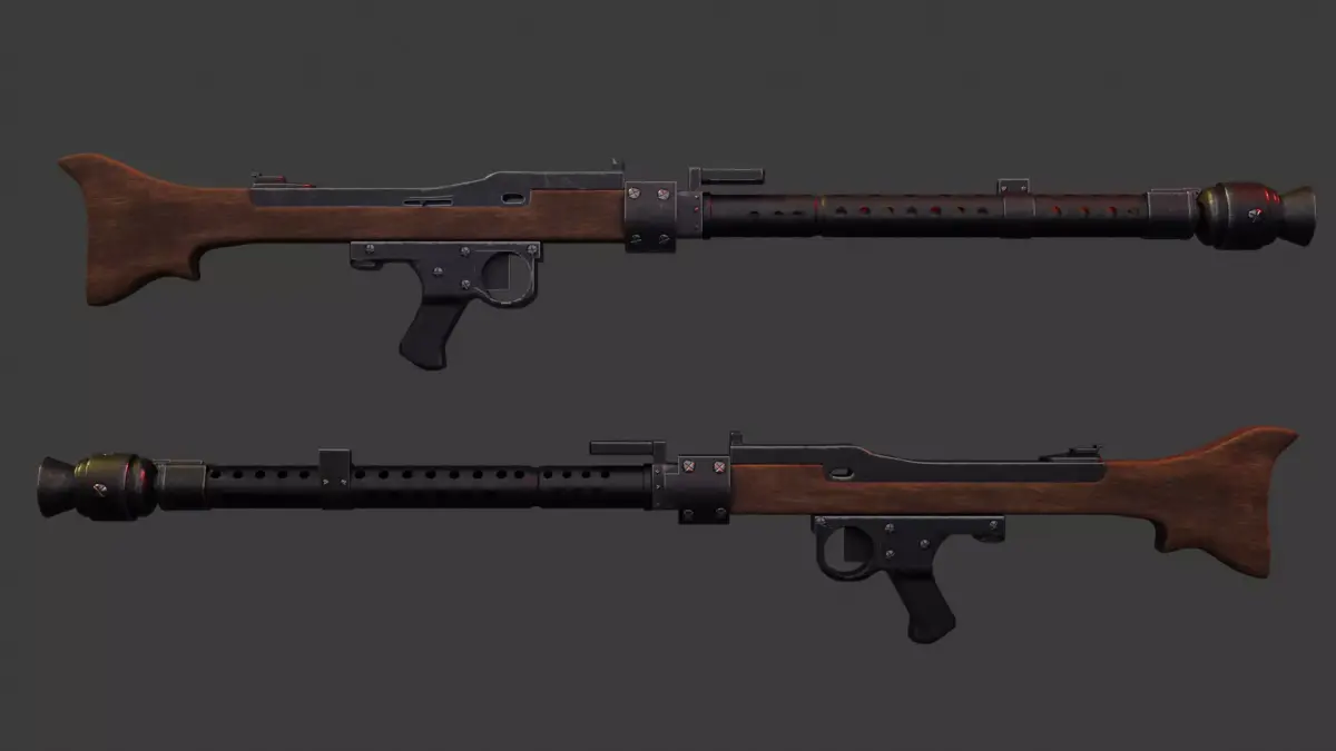 MG-42 MACHINE GUN BLENDER  Low-poly 3D model
