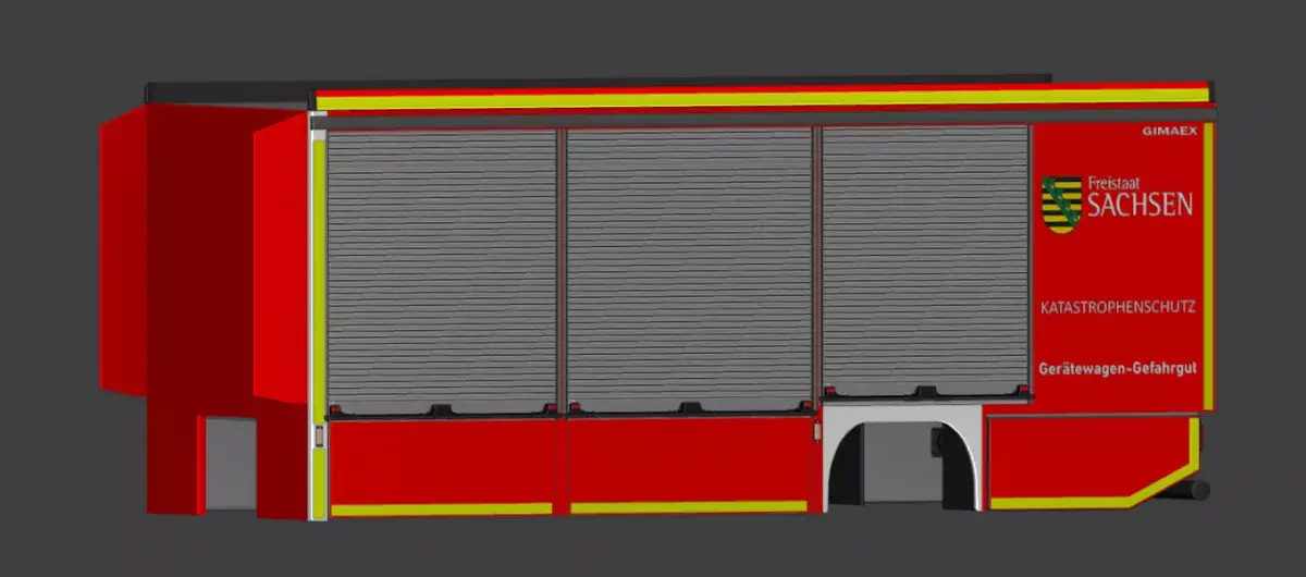 Gimaex Geraetewagen-Gefahrgut Aufbau 3D model