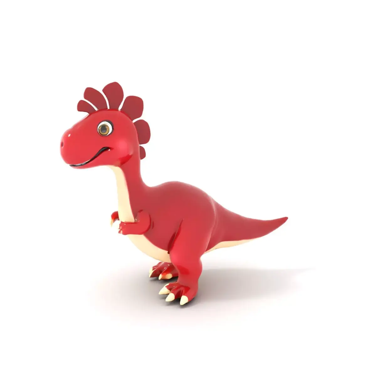 Red Cartoon Dinosaur model pack Low-poly 3D model
