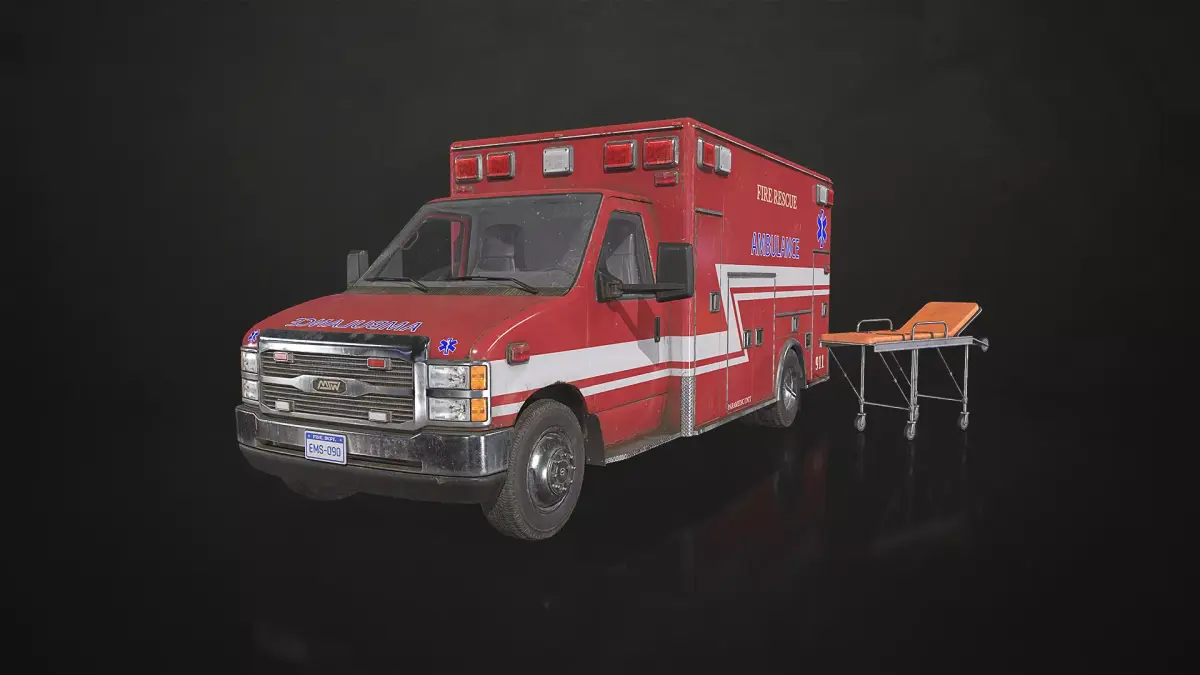 Ambulance Type 3 - V2 Low-poly 3D model