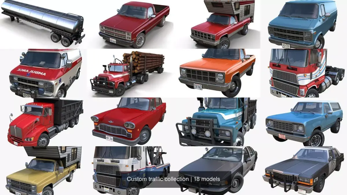 Custom traffic collection 3D Model Pack