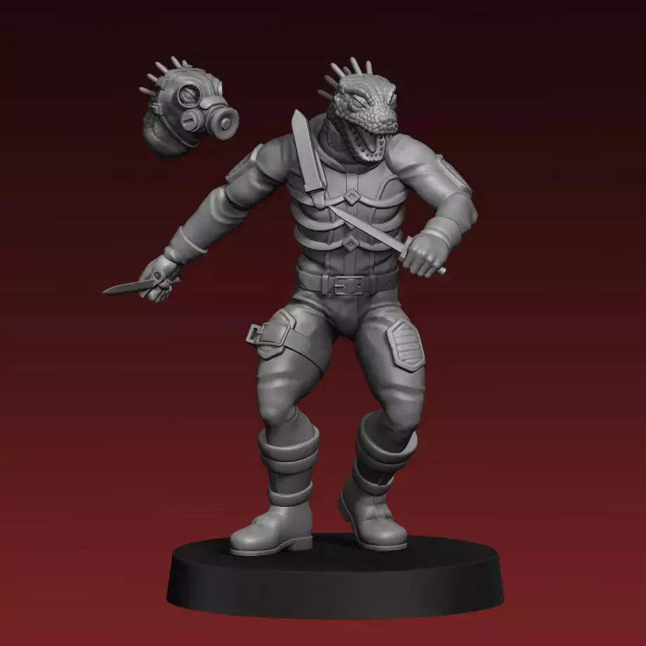 Kaiman Lizardman Dorohedoro 3D Print Miniature 3D print model