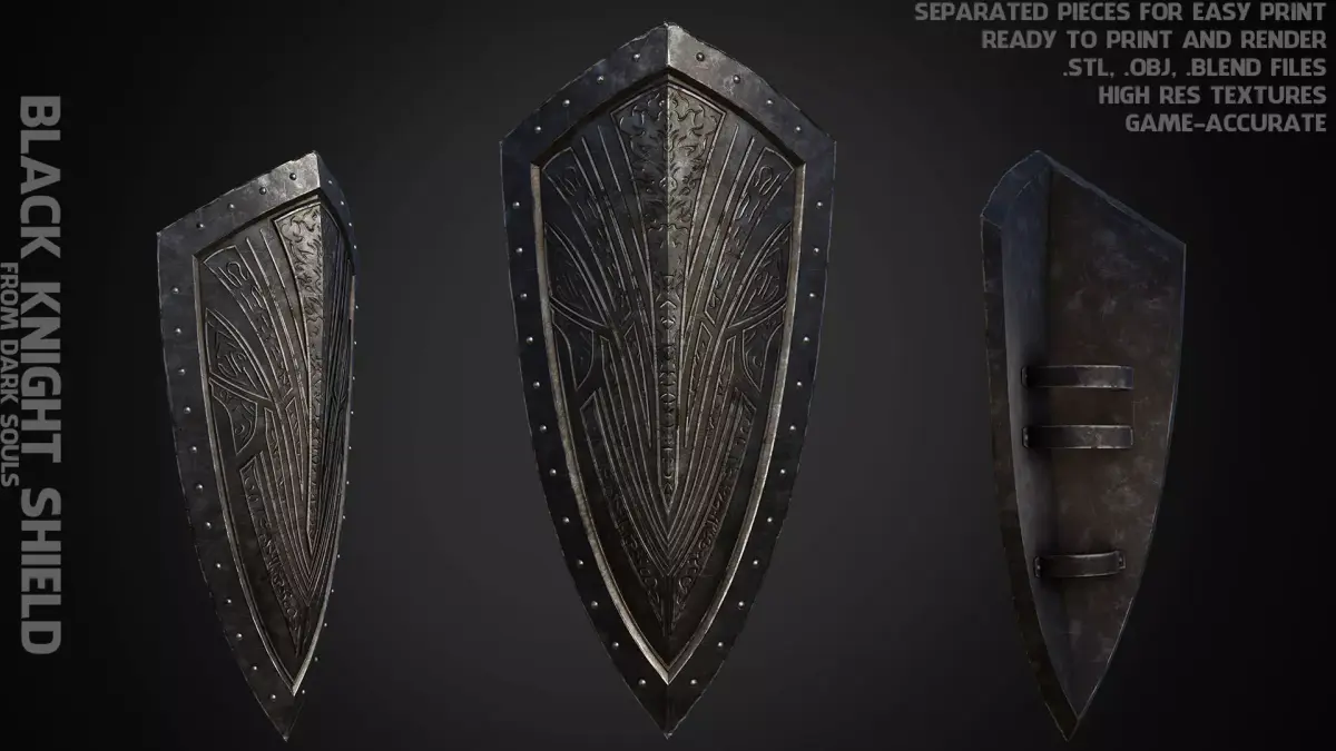 Dark Souls Black Knight Shield for Cosplay 3D print model