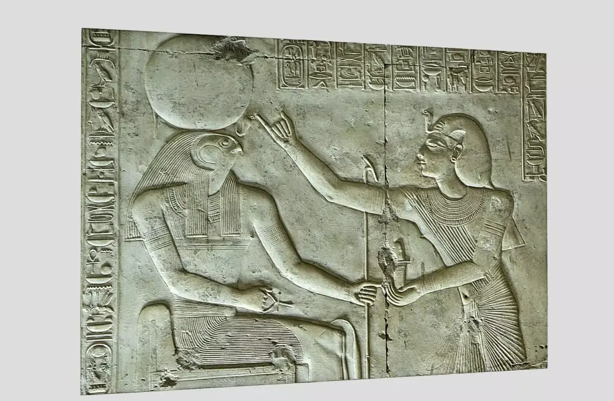 Ancient egypt-Abydos Temple-Carvings Low-poly 3D model