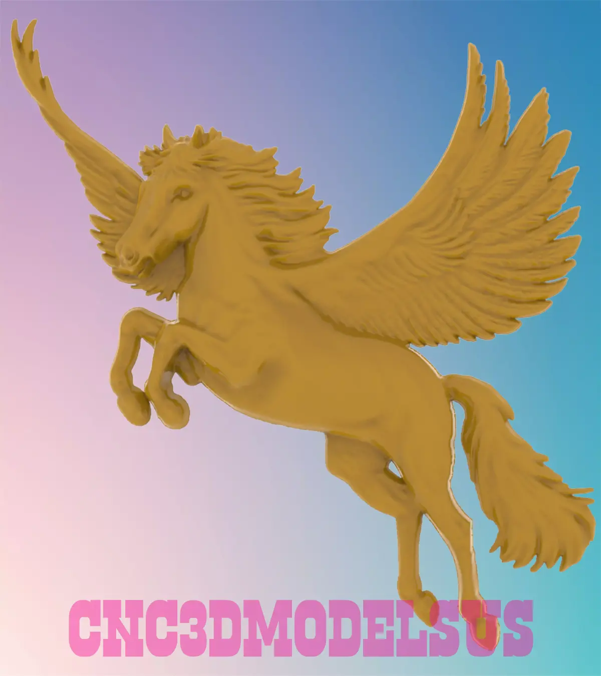  Flying Pegasus 3D MODEL STL FILE FOR CNC ROUTER LASER 3D print model