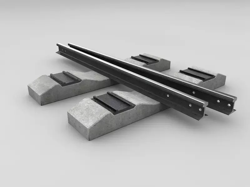 Train rails Free 3D model