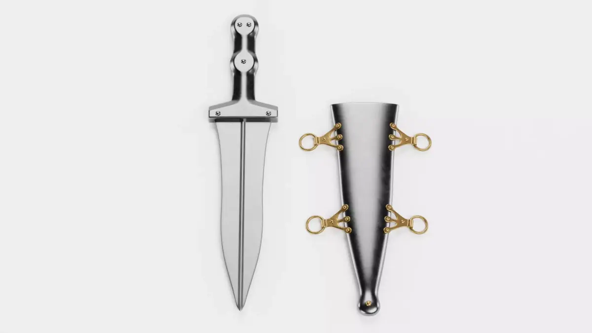Dagger with Sheath - Roman Armor Equipment 3D model
