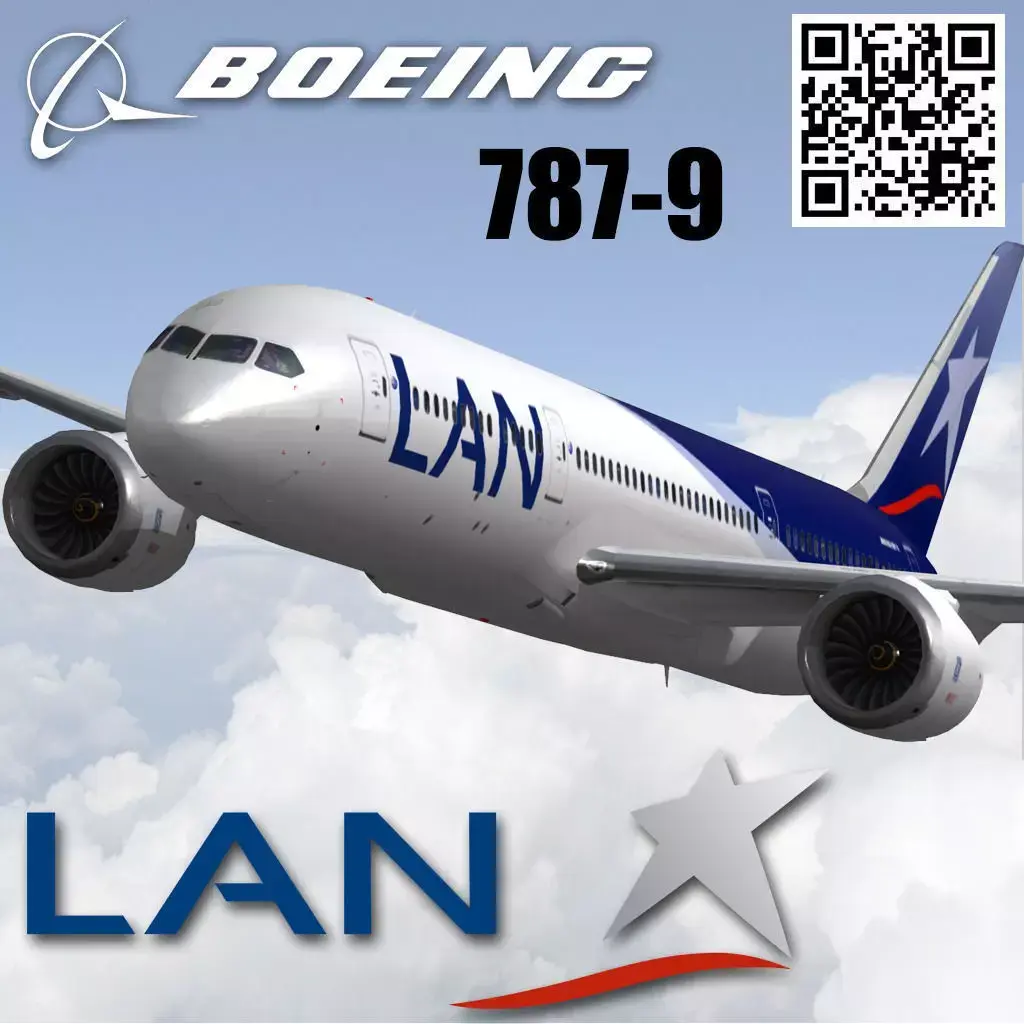 Boeing 787-9 LAN airlines livery Low-poly 3D model