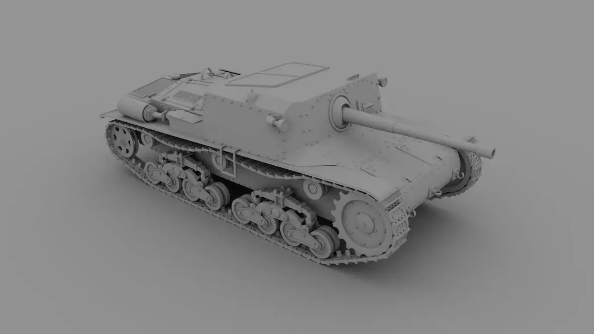 Semovente 75 34 M 42 3D model