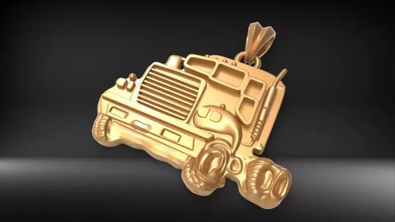Semi Trailer Truck Pendant Necklace Jewerlry  3D print model