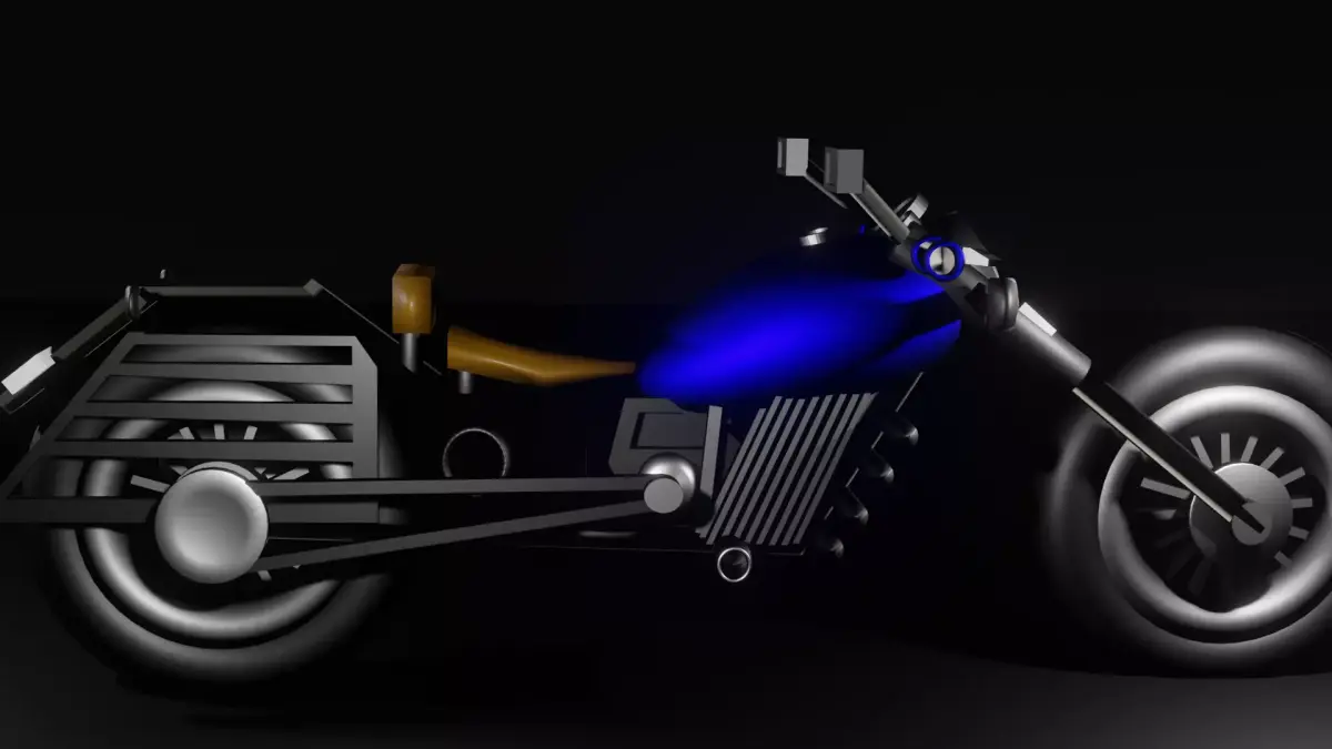 Blue Chopper Low-poly 3D model