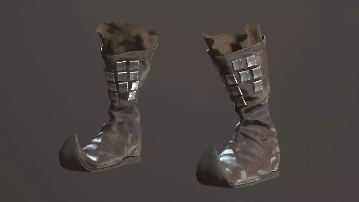 Medieval Leather  Boots Low-poly 3D model
