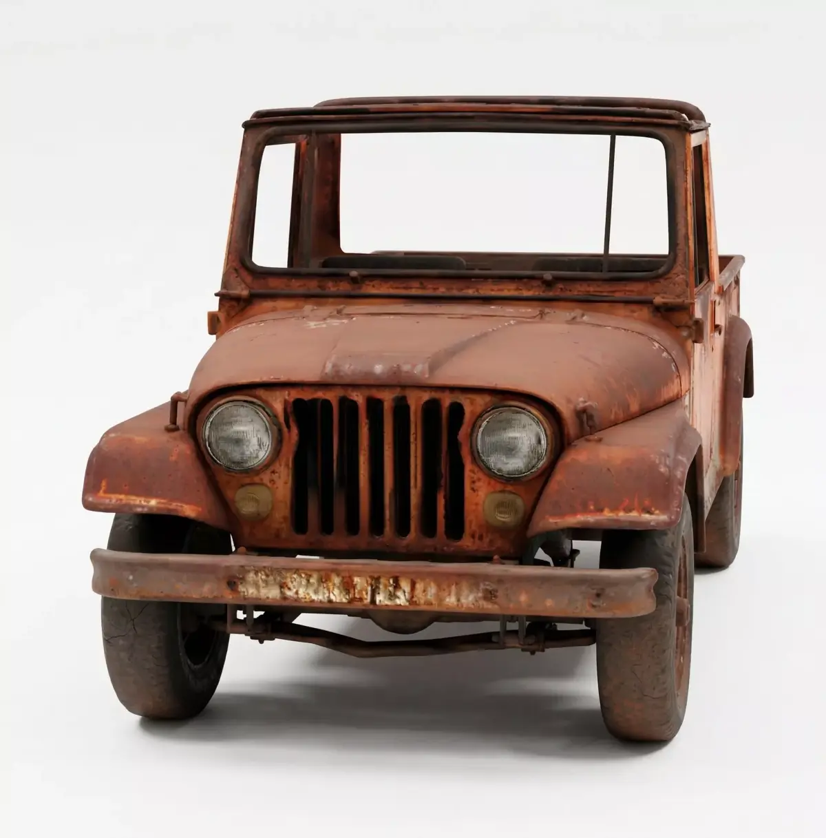 Realistic Rusty Abandoned Off-Road Vehicle 3D Model Low-poly 3D model