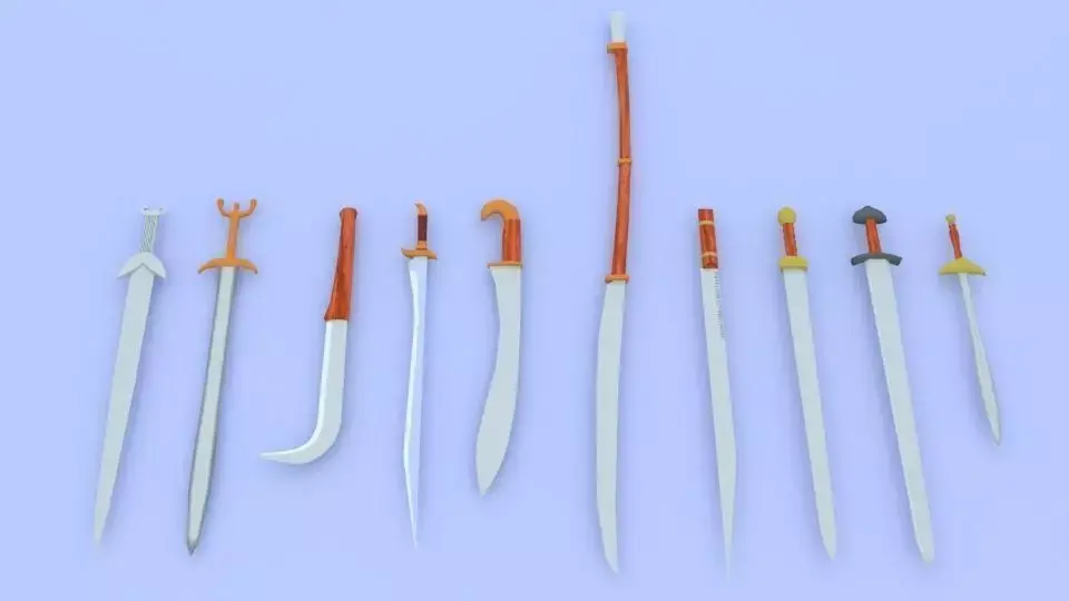 Ancient Sword Collection Low-poly 3D model