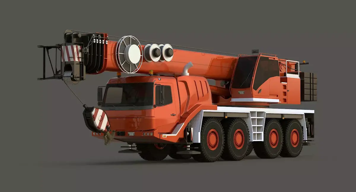 Mobile Crane 4 Axle 3D model