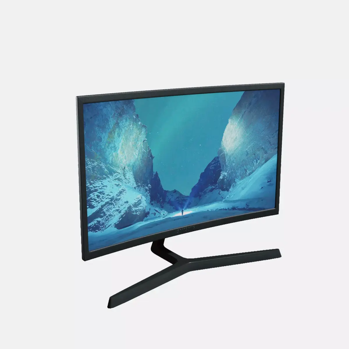 Curved Monitor 24 PBR  Free low-poly 3D model