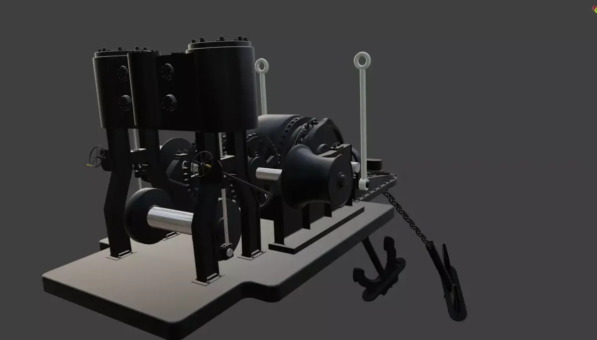 Nomadic anchor steam winding mechanism 3D model