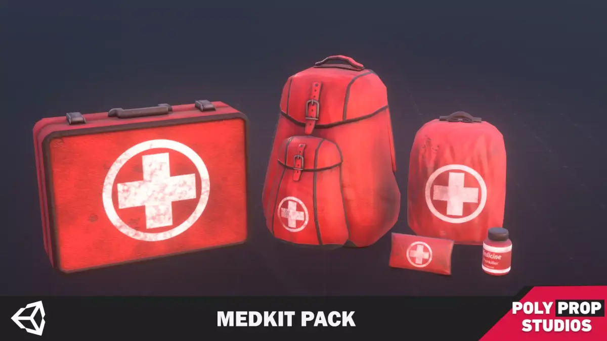 Medkit Pack Low-poly 3D model