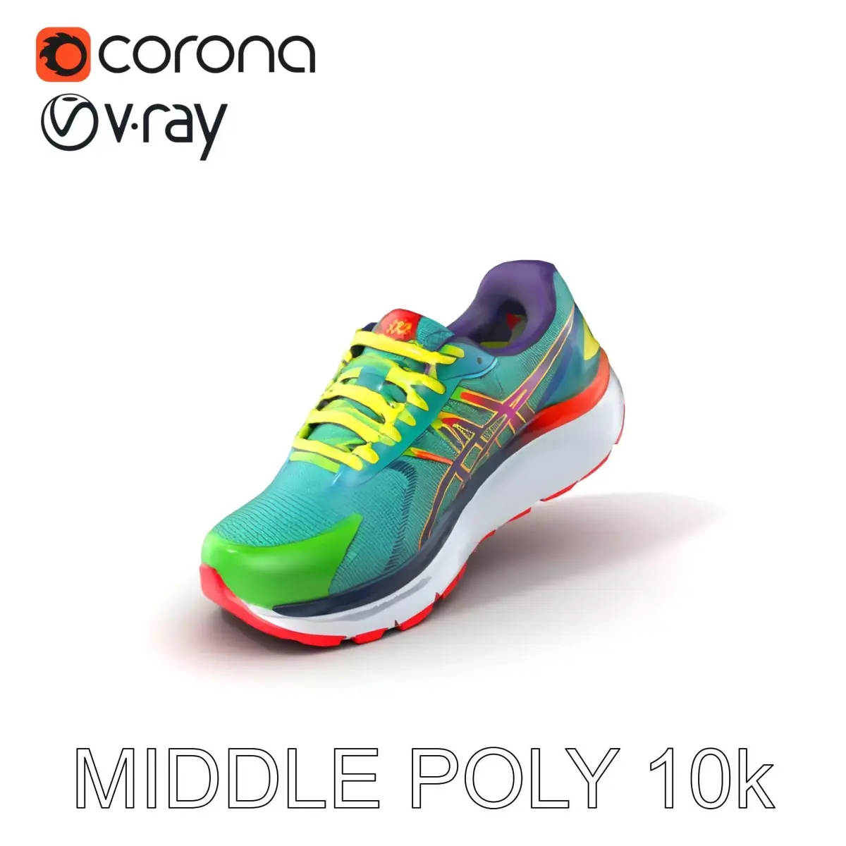 Vivid Athletic Shoe Model Pack with Dynamic Design Low-poly 3D model