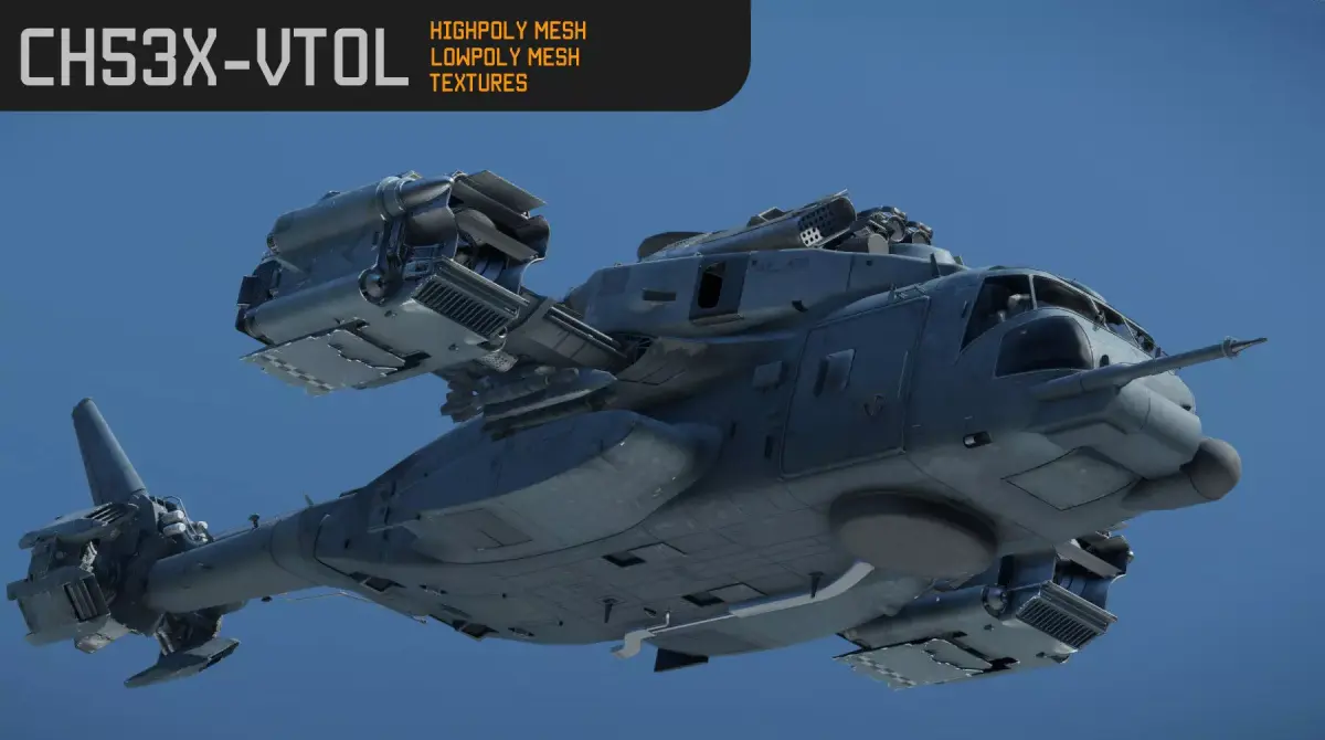 CH53X VTOL Low-poly 3D model